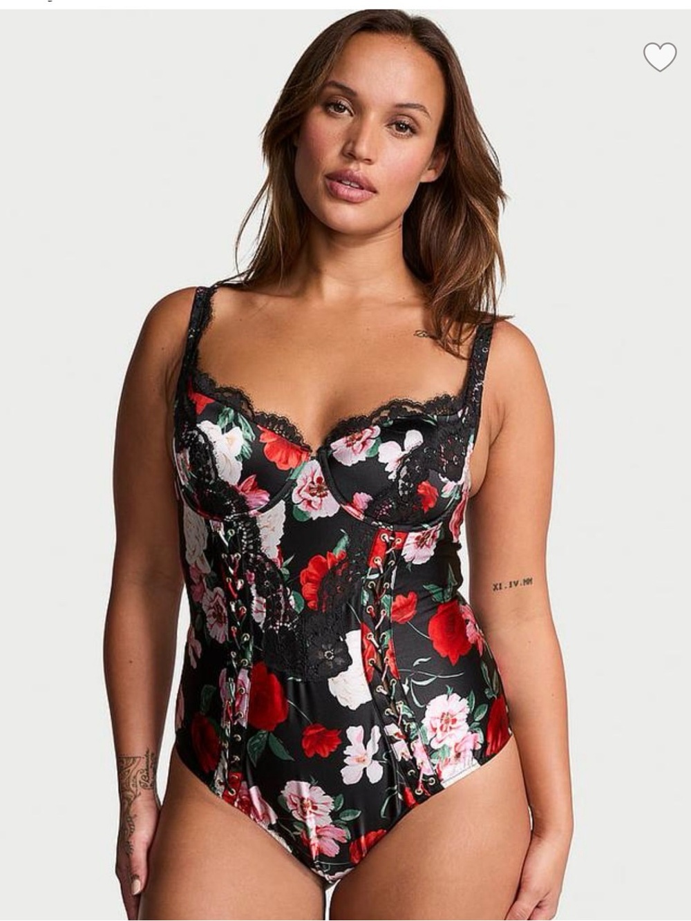 VERY SEXY Atelier Victoria's Secret Noir Satin LaceTrim Cupped Bodysuit NWT XS/P